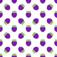 Cartoon blackberry seamless pattern background. vector