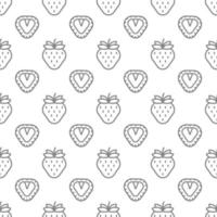 Strawberry seamless pattern background. vector