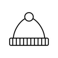 icono de contorno de sombrero de invierno vector