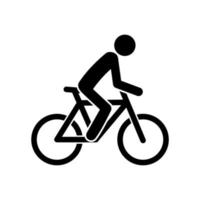 ciclista, plano, icono vector