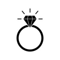 ring diamond flat icon vector