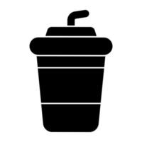 An editable design icon of takeaway drink vector