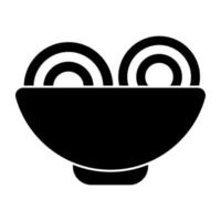 A yummy icon of pasta bowl vector