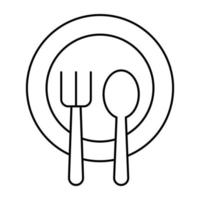 Plate with spoons, concept of tableware icon. vector