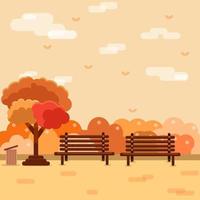 Summer background, summer flat design, hand drawn summer vibe with tree and chair vector