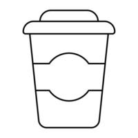 An editable design icon of takeaway drink vector