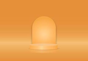 3d background products orange sphere The background is round with a white light in the middle. To increase the prominence of the products that are placed vector