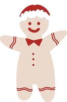 Warm and Joyful Christmas Gingerbread Man Cookie Illustration vector