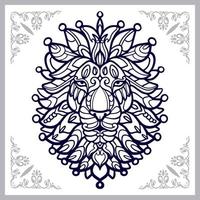 Lion head mandala arts isolated on white background vector