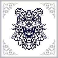 Lion head mandala arts isolated on white background vector