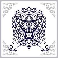Lion head mandala arts isolated on white background vector