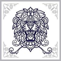 Lion head mandala arts isolated on white background vector