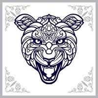 Lion head mandala arts isolated on white background vector