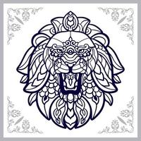 Lion head mandala arts isolated on white background vector