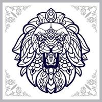 Lion head mandala arts isolated on white background vector