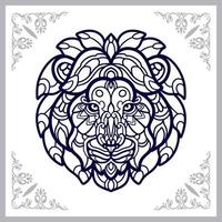 Lion head mandala arts isolated on white background vector