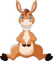 Cute donkey cartoon a sitting vector