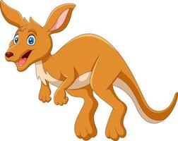 Cartoon funny happy jumping Kangaroo vector