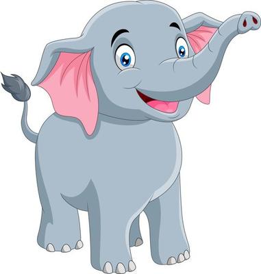 A Cute elephant cartoon smiling