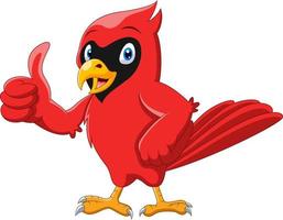 Cute cartoon beautiful cardinal bird thumb vector