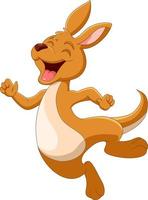 Cartoon funny Kangaroo is smiling vector