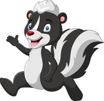 Cartoon funny skunk thumb up vector