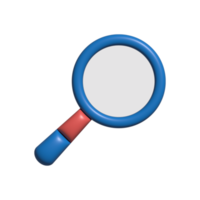 magnifying glass 3d object illustration rendering icon isolated png