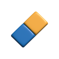 eraser 3d object illustration rendering icon isolated png