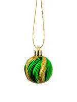 Green Christmas ball isolated on white background photo