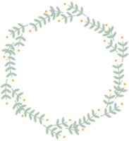 cute flat style white daisy flower wreath frame png