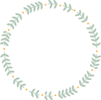 cute flat style white daisy flower wreath frame png