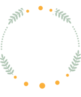 cute flat style white daisy flower wreath frame png