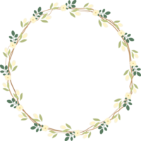 cadre de couronne de fleurs sauvages blanches png