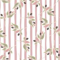 Barberry twigs seamless pattern. Wild berries floral wallpaper. vector