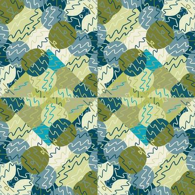 Doodle pebbles mosaic seamless pattern. Cute brick wall endless background. Hand drawn stone wallpaper.