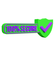 secure icon 3d render png
