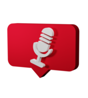 mic 3d render icon png