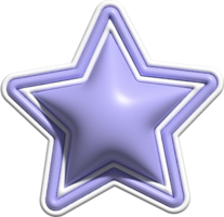 cute pastel 3d star decoration png