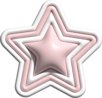 linda decoración de estrellas pastel 3d png