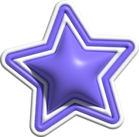 linda decoración de estrellas pastel 3d png