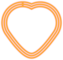 décoration en forme de coeur mignon contour néon coloré png