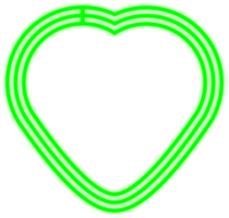 cute colorful neon outline heart shape decoration png