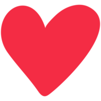 coração vermelho simples, ilustração desenhada à mão em estilo doodle. dia dos namorados, amor, romance. clipart png transparente