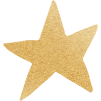 Simple doodle glitter golden star png