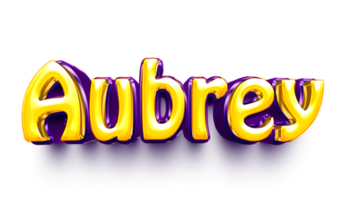 name of girls bubbly celebration decoration hanging air balloon shiny aubrey png