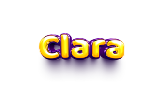 girl name inflated air foil shiny celebration decoration clara png