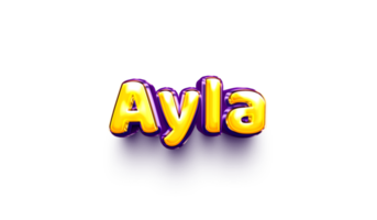 name of girls bubbly celebration decoration hanging air balloon shiny ayla png