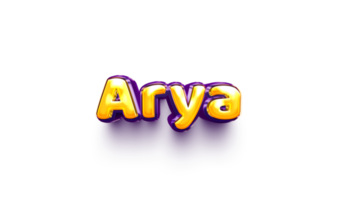 mädchen name aufgeblasen luftfolie glänzend feier dekoration arya png