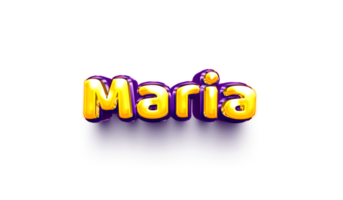 girl name inflated air foil shiny celebration decoration maria png