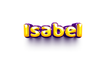 nome de menina inflada folha de ar brilhante decoração de celebração asabel png